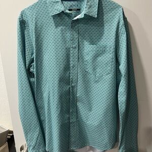 Apt. 9 Premier Flex Untuck Fit Men's Button Down Shirt Aqua Blue